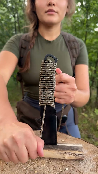 Handle Wrap for Your Knife Using Rope 🪢 🔪 Trusted Bushcraft #bushcraft #camping #outdoors #survival