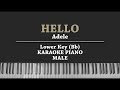 Hello (LOWER KEY KARAOKE PIANO COVER) Adele