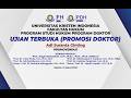 UJIAN TERBUKA (PROMOSI DOKTOR) PROMOVENDUS "Adi Suranta Ginting"