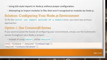 Resolving the Cannot use import outside of a module Error in Node.js