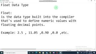 C++ | What is float data type