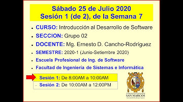 iDeSo13🔴S1de2 Semana07, Intro Desarrollo de Software FISI UNMSM, Sesión 1 de 2 de la Semana 07