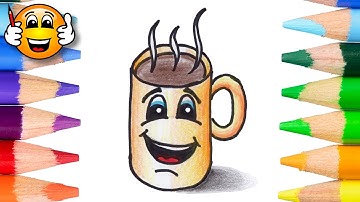 Coloring Pages for Kids Hot Chocolate Cartoon | Coloring Book Videos | Bibabibo