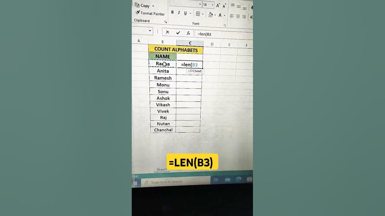 count-alphabets-in-a-cell-len-formula-len-text-shorts