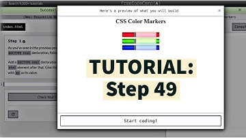 freeCodeCamp | Learn CSS color markers: step 49