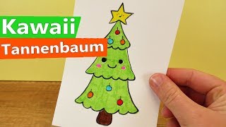 KAWAII TANNENBAUM malen deutsch | knuffigen Christbaum zeichnen | Weihnachts Deko DIY screenshot 5