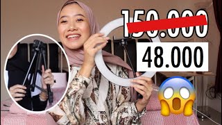 REVIEW TRIPOD + RINGLIGHT MURAH DI SHOPEE | Worth To Buy!. 