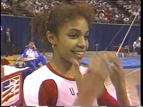 1991 American Cup AA Final Floor Zhang Xia China Betty Okino USA NBC