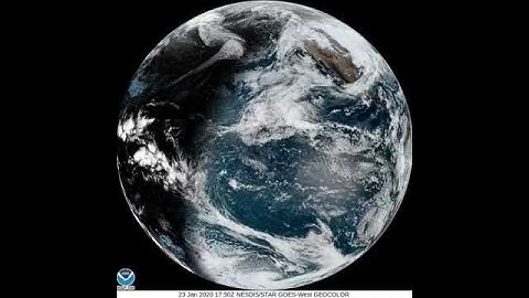 NOAA Full Disk video, with moving clouds - 23 JAN 2020