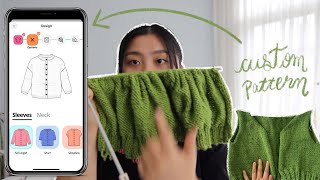 DESIGNING my OWN Pattern using an APP | knit w me: green cardigan screenshot 4