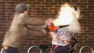 Leaf Blower Powder Prank!