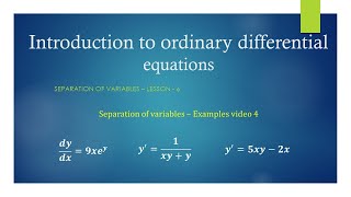Information Separation of Variables-Solved examples-4 Guide
