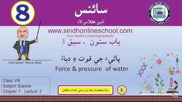 Force & pressure of water| Science Class 8| Chapter 7| Lecture 3| by Nana Abid| Sindh Online School