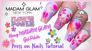 @madamglamofficial FLOWER POWER ManIcure on PRESS ON NAILS #pressonnails #madamglam #gelnailsathome nailart