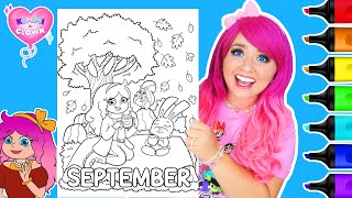 Coloring Kimmi The Clown Calendar Coloring Book September Autumn Coloring Page Ohuhu Art Markers