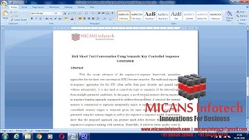 Rich Short Text Conversation Using Semantic Key Controlled Sequence - IEEE PROJECTS 2018
