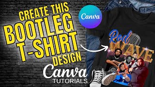 How to design a vintage style bootleg rap tshirt, Canva tutorial, Rod Wave screenshot 4