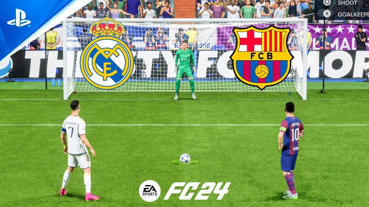Real Madrid vs FC Barcelona | UCL FINAL | Ronaldo vs Messi | FC 24 ...