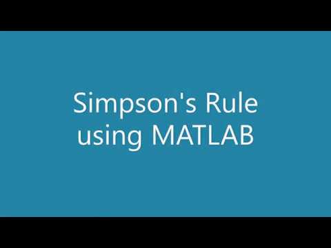 Simpson's Rule Using MATLAB - YouTube