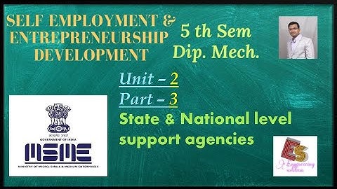 SEED Unit-2 Part-3 State & National level support agencies By P. N. Chhaniyara