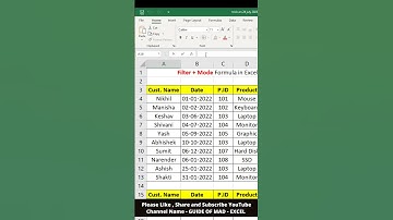 Excel interview skills 25 | FILTER + MODE In Excel #excel  #shorts #exceltutorial #microsoftexcel