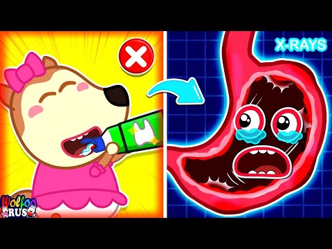 Люси! Не ешьте зубную пасту! - Вулфу изучает правила безопасности для детей | Wolfoo Russian
