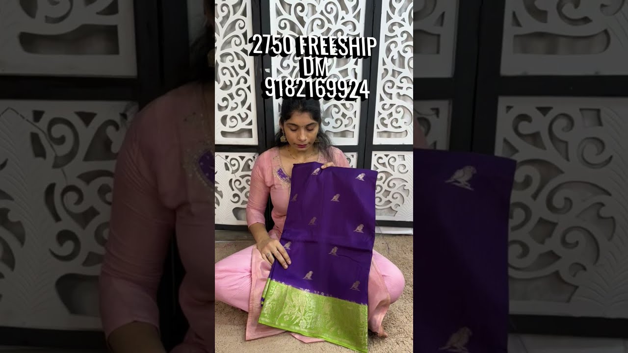 Classy raw mango pattu sarees vt birds weaving alover & contrast borders 