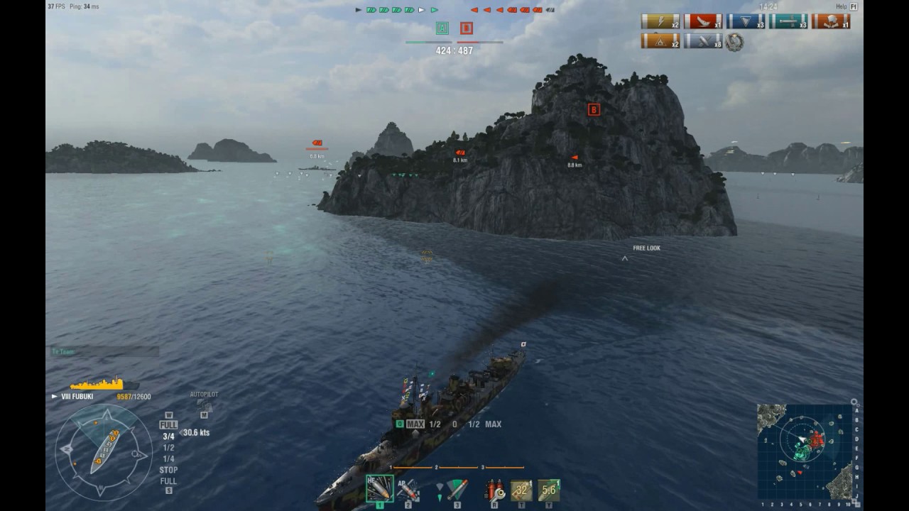 Destroyer Fubuki Tier VIII "Grassy Hill"