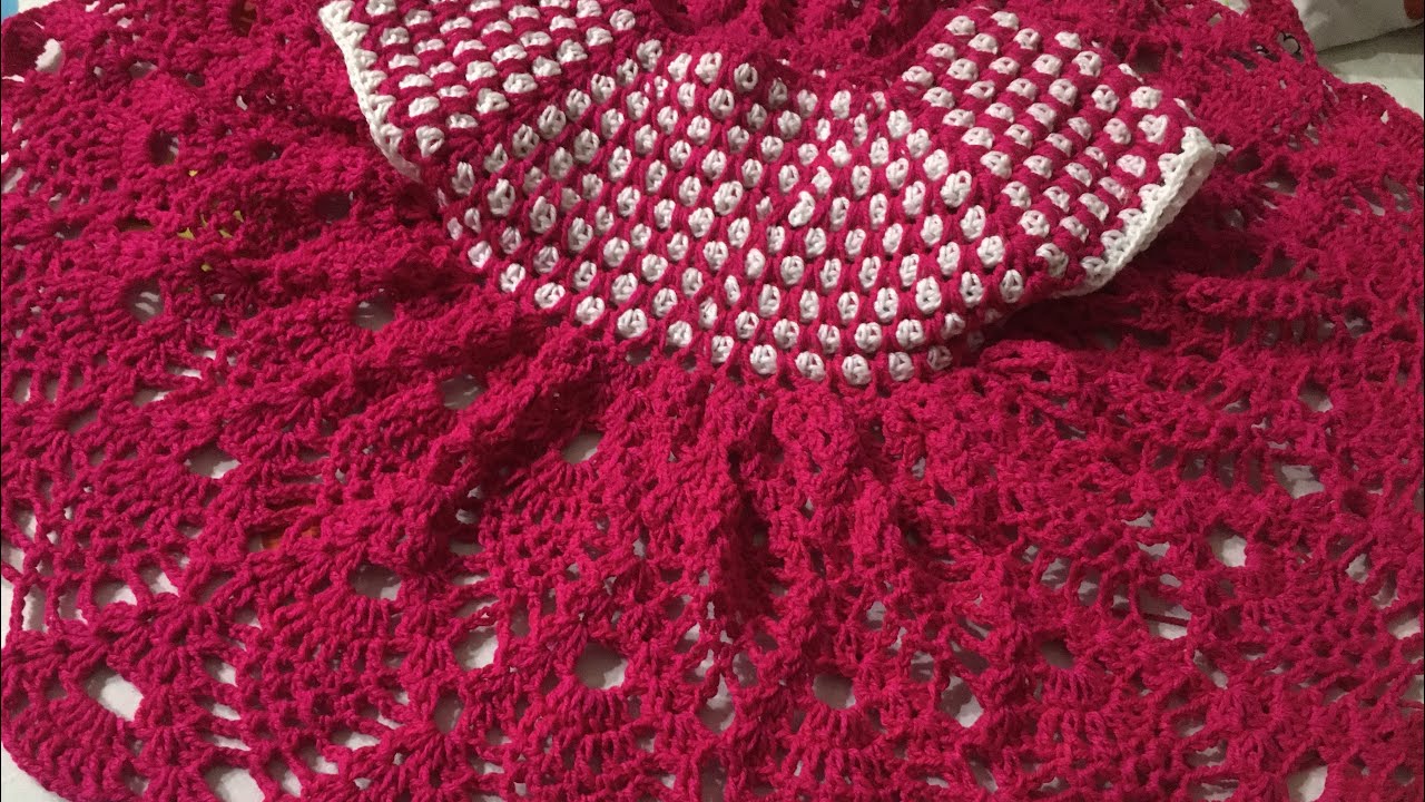 Crochet pineapple stitch frock/part 1