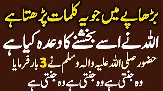 Burhape Mein Jo Banda Ye Kalmat Parhta Hai Allah Ne Use Bakhshne ka wada kia Haill Hadees ki batein 