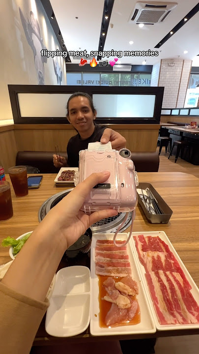 meat on the grill, smiles on film! 😋✨📸 #yakiniku #instax #instaxmini12 #instaxmini