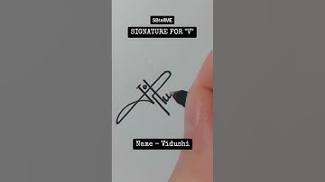 Signature for V | Vidushi | SBtellME Calligraphy and Handwriting #shorts #signature #calligraphy