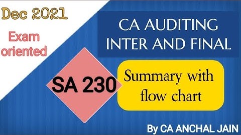 SA 230|| Audit documentation || Summary with flowchart || CA Auditing (inter & final)