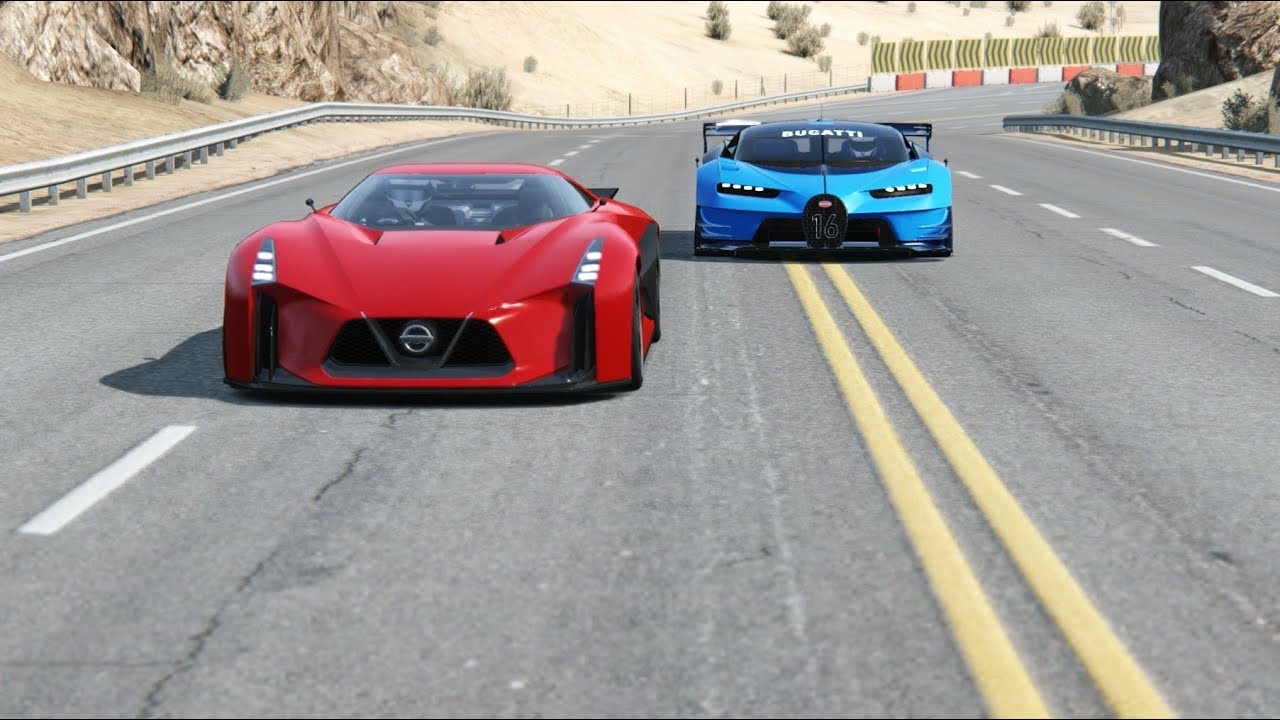Bugatti Vision Gt Vs Nissan Concept Vision Gt At Black Cat Country Youtube