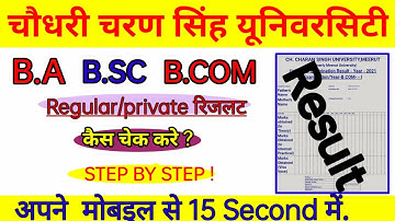 Ccsu B.A B.SC B.COM 1st & 2nd year Result Check kese kre ||Ccsu BA Bsc  BCom Result 2022 Ccsu Result