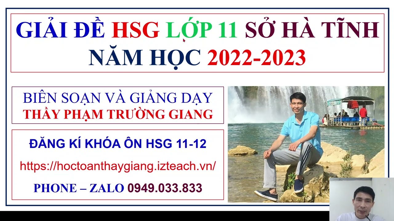 Giải đề Học Sinh Giỏi Toán 11 Hà Tĩnh 2023