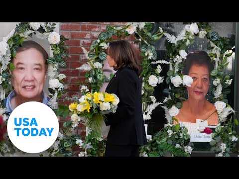 VP Kamala Harris visits Monterey Park dance studio, leaves flowers | USA TODAY