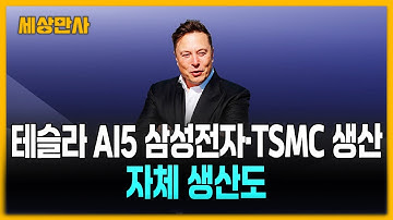 머스크 "테슬라 AI 칩 삼성전자·TSMC 생산…테슬라 자체 생산도" [세상만사] #일론머스크 #테슬라 #AI칩
