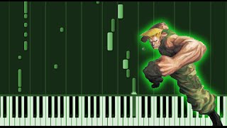 Video thumbnail of "Guile Theme - Street Fighter (Piano Tutorial / Synthesia)"