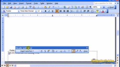 Word 2003 Headers and Footers