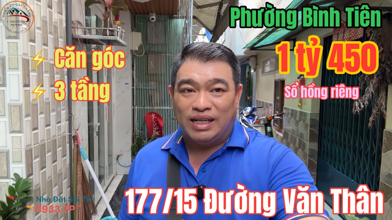Quận 6. Dưới 1,5 tỷ| Nhà 3 tầng đường Văn Thân sổ hồng riêng căn góc #0933797979 