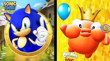 Om Nom : Run VS Sonic Dash - GAMWPLAY - Sonic VS Lick