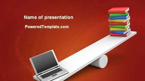 Computer or Books PowerPoint Template by PoweredTemplate.com