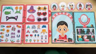 Trang điểm, làm tóc thời trang cho búp bê - Quiet book make up doll (Chim Xinh channel)