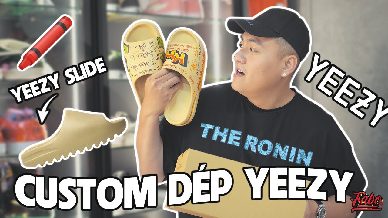 Custom Dép Yeezy | Custom Adidas Yeezy Slide - YouTube