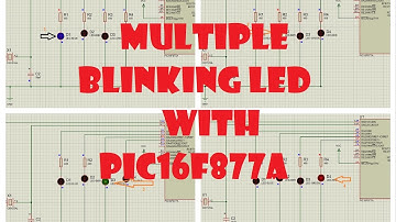 Multiple Blinking LED using PIC16F77A with proteus simulation