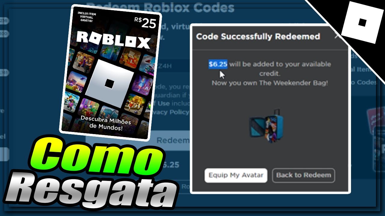 COMO RESGATAR O CÓDIGO DO GIFT CARD DO ROBLOX? Como usar no celular 