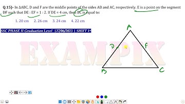 In ΔABC, D and F are the middle points of the sides AB and AC, respectively. E is a point on the