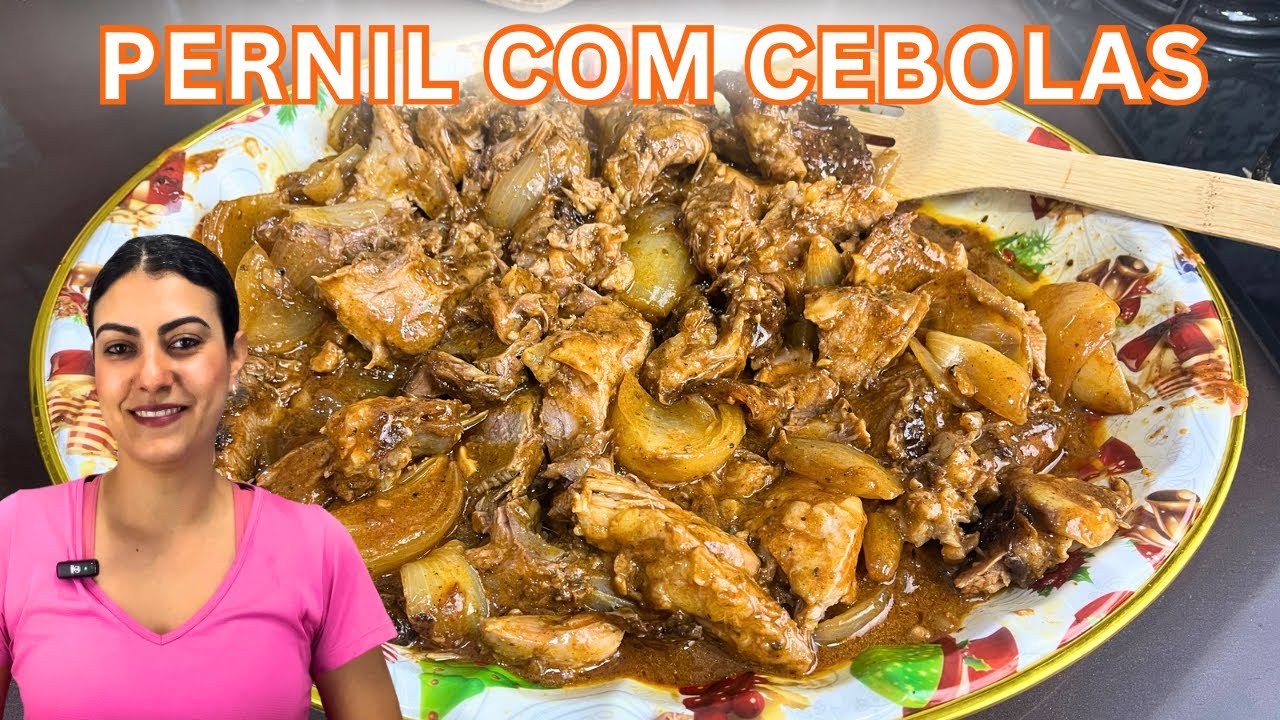 PERNIL ASSADO NO FORNO COM CEBOLAS