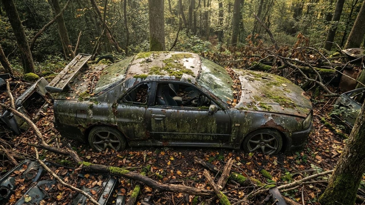 Asmr Car  Full Restoration of a  Grey Nissan Skyline GT-R R34   from Total Disrepair to Looking New